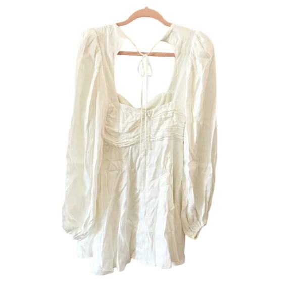 (S) NWT $255 NEW FOR LOVE & LEMONS beatrice mini dress in white - Picture 6 of 7